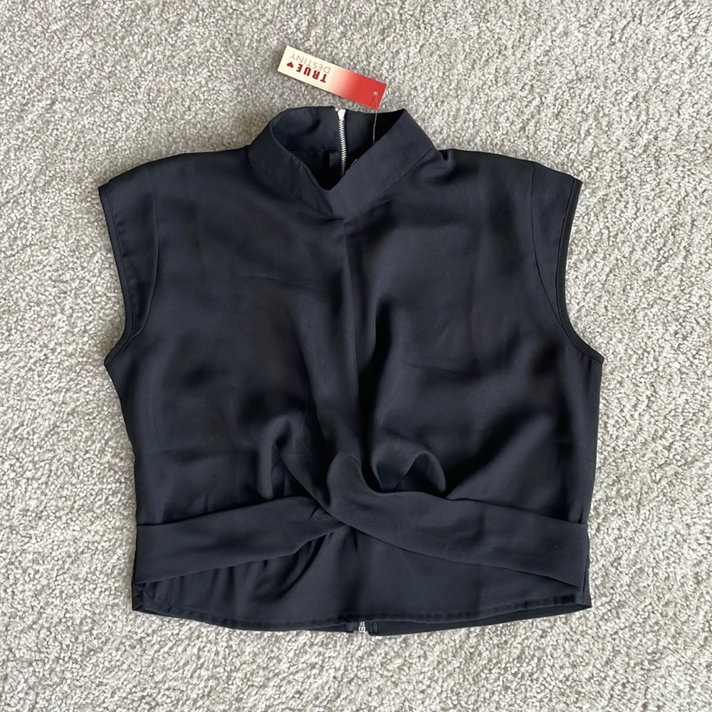 True Destiny High Collar Crop Top